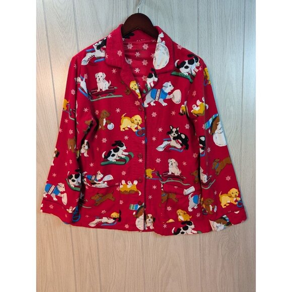Nick & Nora Other - Nick & Nora Medium Christmas Winter Puppies Dogs Snow Shoes Pajama Top Only